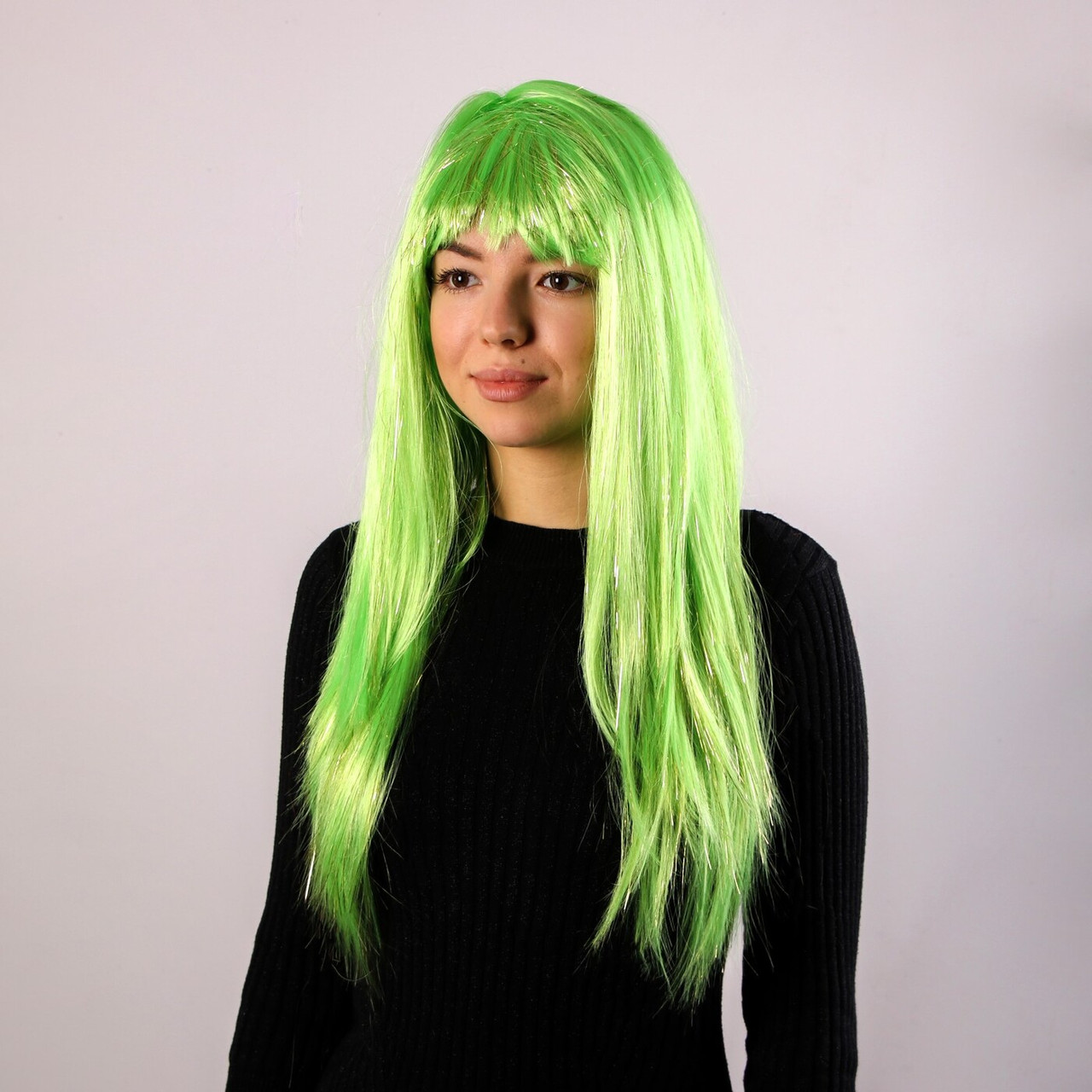 Карнавальный парик «Блеск» цвет зелёный - фото 1 - id-p201259269