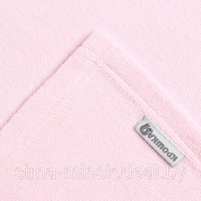 Полотенце-уголок махровый "Крошка Я" 85х85 см, цвет нежно-розовый, 100% хлопок, 320 г/м2 - фото 4 - id-p201266658