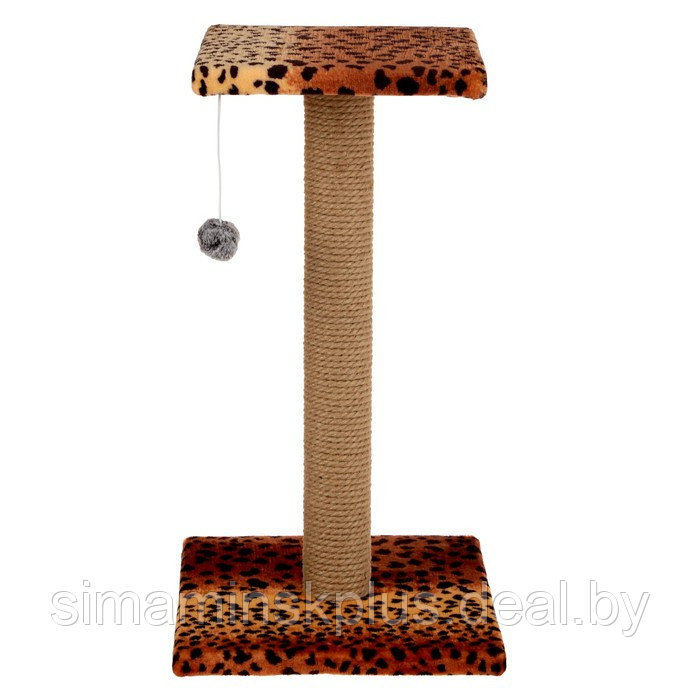 Когтеточка "Столбик" с площадкой и игрушкой, 30 х 52 см, джут, микс цветов - фото 2 - id-p201261849