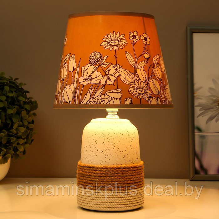 Настольная лампа "Романтика" Е14 15Вт коричневый 31х20х20см - фото 2 - id-p201263209