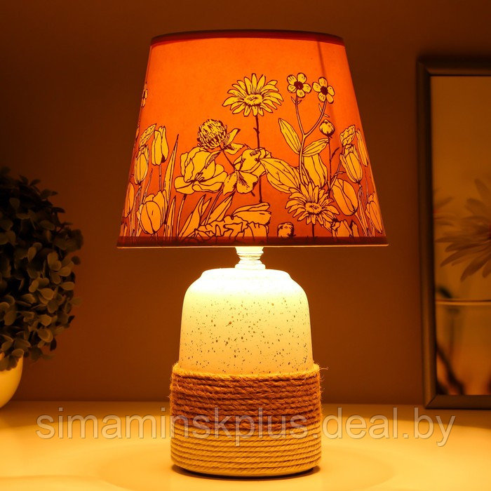 Настольная лампа "Романтика" Е14 15Вт коричневый 31х20х20см - фото 3 - id-p201263209