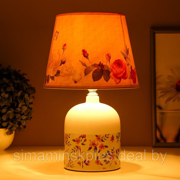 Настольная лампа "Цветы" Е14 15Вт бежевый 31х20х20см - фото 3 - id-p201263210