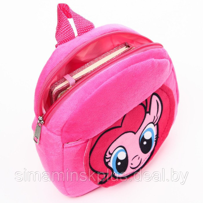 Рюкзак плюшевый "Пинки Пай" на молнии, с карманом, 19х22 см, My little Pony - фото 3 - id-p201264171