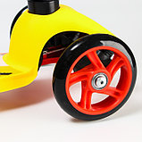 Самокат детский складной Тачки, колёса PU 120/80 мм, ABEC 7, цвет желтый, фото 7