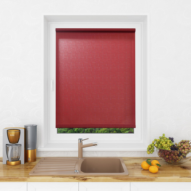 Рулонная штора Мини Lm Decor Лайт Красно-бордовый 43x160 см - фото 1 - id-p201268998