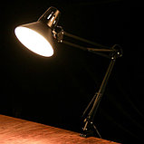 Настольная лампа 1x60W E27 черная (на струбцине) 17x17x81см, фото 2
