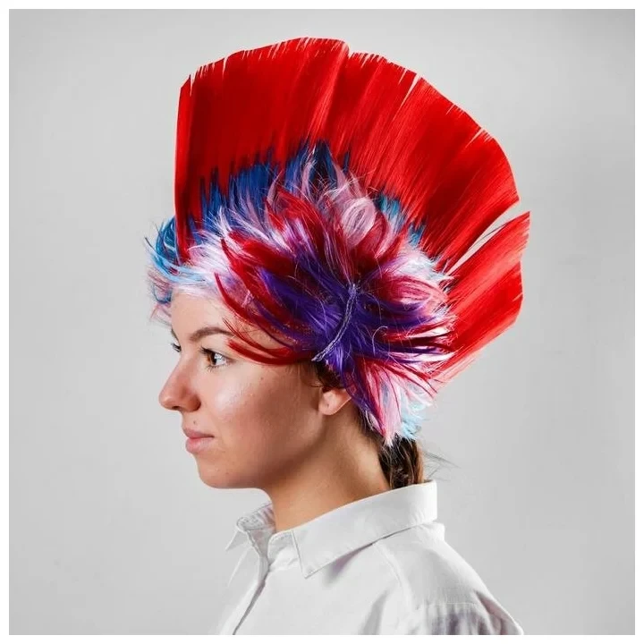Карнавальный парик «Ирокез» яркий - фото 2 - id-p201269533