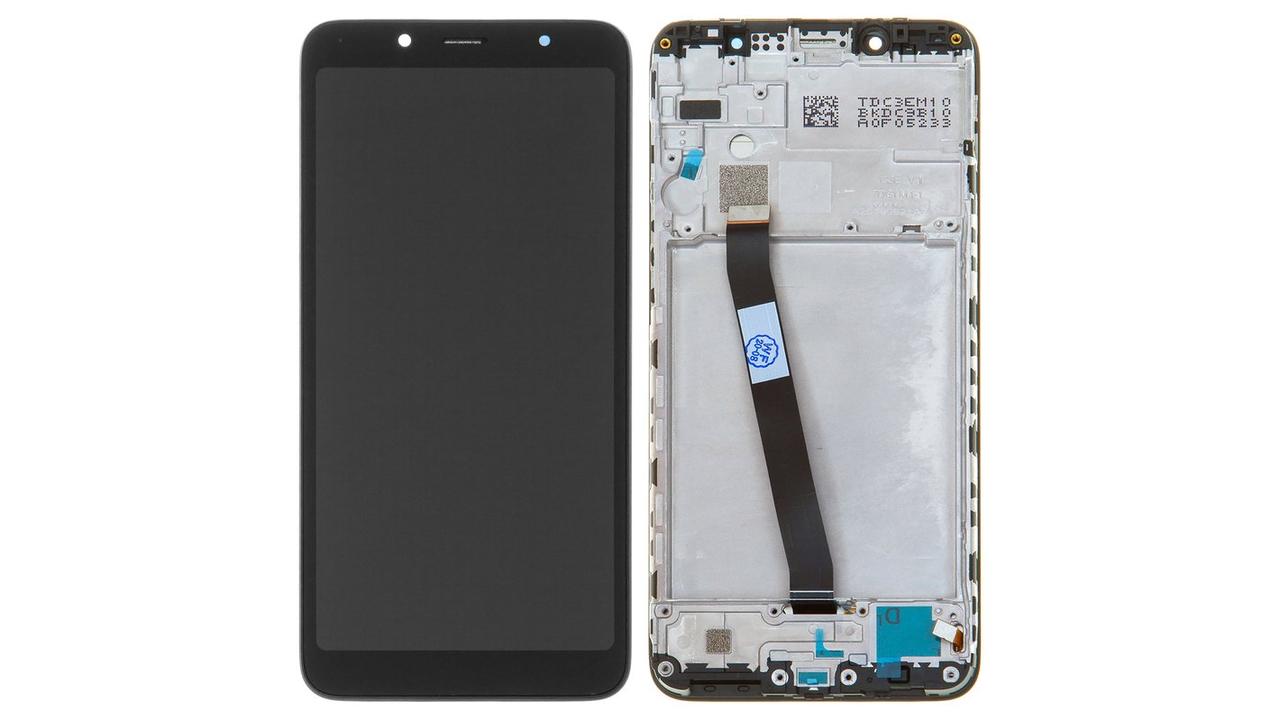 Дисплей (экран) для Xiaomi Redmi 7A c тачскрином и рамкой, черный