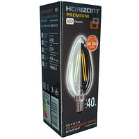 Лампа филаментная HORIZONT LED-F С37 4 W 4000 К Е14