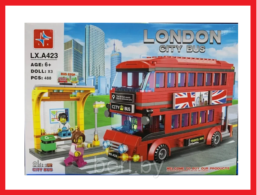 LX.A423 Конструктор City "Лондонский Автобус", Citi Bas, Аналог LEGO, 488 деталей