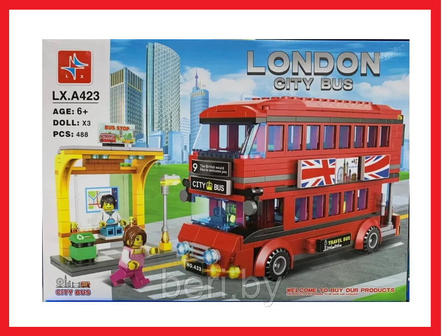 LX.A423 Конструктор City "Лондонский Автобус", Citi Bas, Аналог LEGO, 488 деталей - фото 1 - id-p201272866