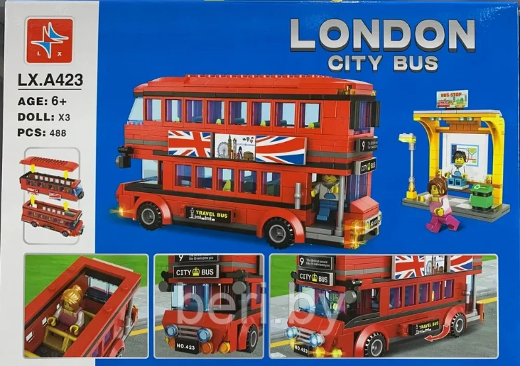 LX.A423 Конструктор City "Лондонский Автобус", Citi Bas, Аналог LEGO, 488 деталей - фото 2 - id-p201272866