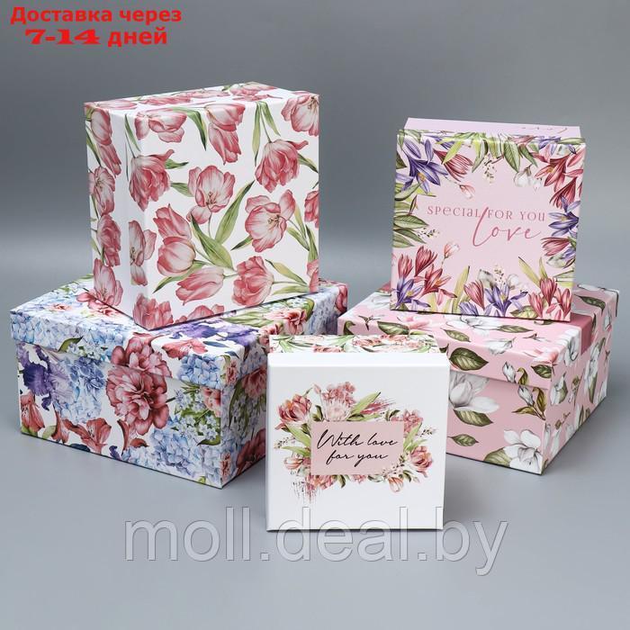 Набор подарочных коробок 5 в 1 "Цветочный сад", 14 × 14 × 8 22 × 22 × 12 см - фото 1 - id-p201246498