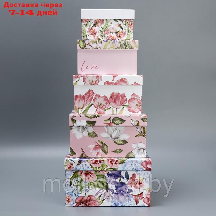 Набор подарочных коробок 5 в 1 "Цветочный сад", 14 × 14 × 8 22 × 22 × 12 см - фото 3 - id-p201246498