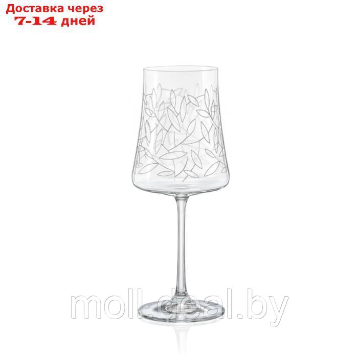 Набор бокалов для вина "Экстра", декор листья, 460 мл, 6 шт - фото 1 - id-p201242087