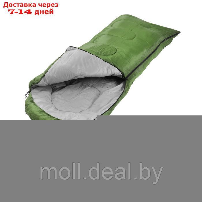 Спальный мешок, туристический, 220 х 75 см, до -20 градусов, 700 г/м2, зеленый - фото 2 - id-p201242788