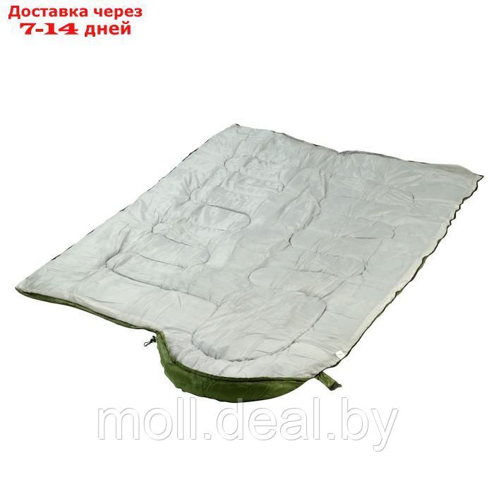 Спальный мешок, туристический, 220 х 75 см, до -20 градусов, 700 г/м2, зеленый - фото 3 - id-p201242788