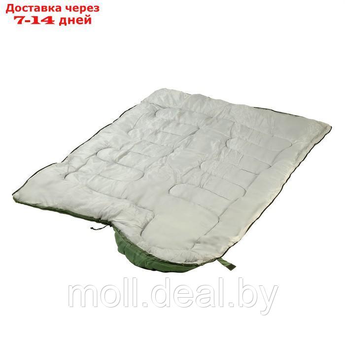 Спальный мешок туристический, 220 х 75 см, до -20 градусов, 600 г/м2, зеленый - фото 3 - id-p201242790