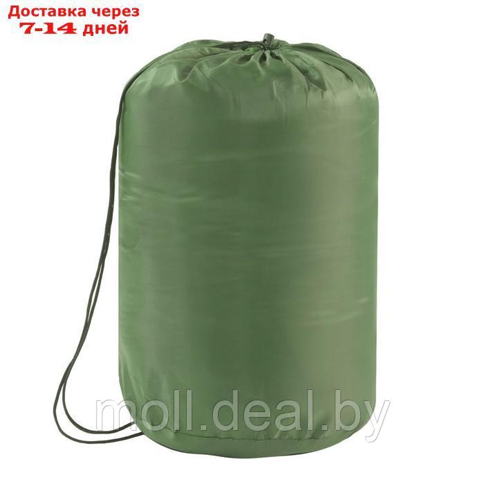 Спальный мешок туристический, 220 х 75 см, до -20 градусов, 600 г/м2, зеленый - фото 4 - id-p201242790