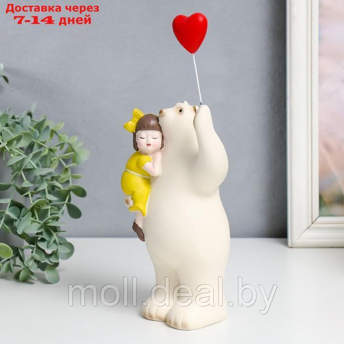 Сувенир полистоун "Медведь с малышкой на руках, с шариком-сердцем в лапе" 11х6,5х27 см - фото 4 - id-p201245740
