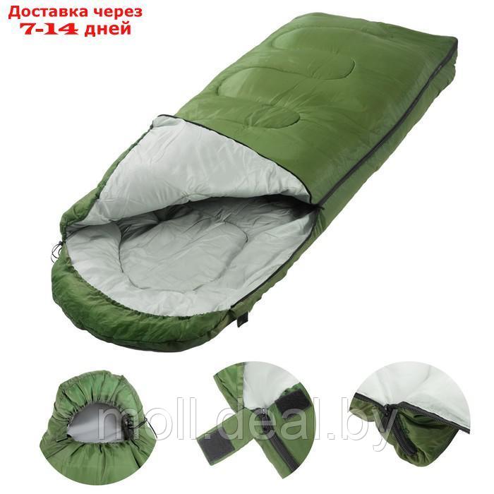 Спальный мешок туристический, 220 х 75 см тем.зеленый - фото 2 - id-p201243325