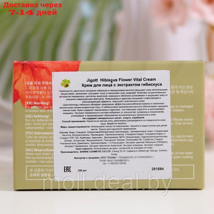 Крем для лица Jigott с экстрактом гибискуса Hibiscus Flower Vital Cream, 100 мл - фото 3 - id-p201245874