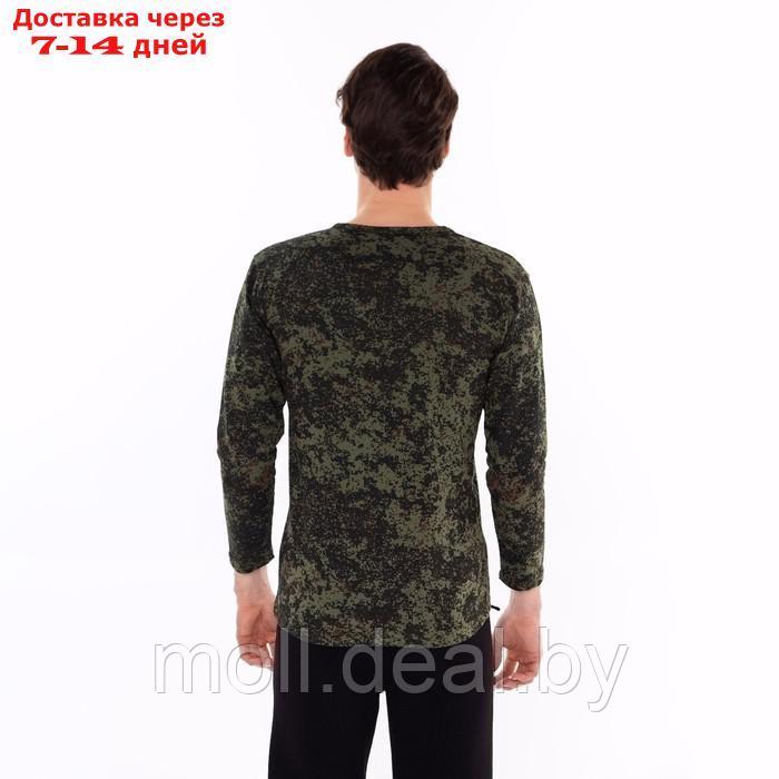 Лонгслив мужской с начёсом, цвет пиксель тёмно-зелёный, размер 52 - фото 3 - id-p201244790