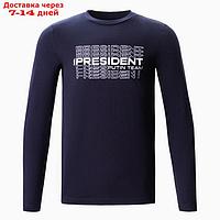 Лонгслив President, XXL, синий, 100% хлопок, кул.гладь 150 г/м2