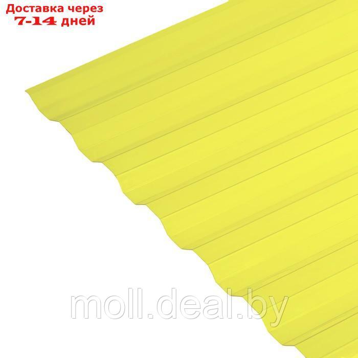 Поликарбонат монолитный, кровельный, трапеция 0,8 мм, 1,05х2м, желтый