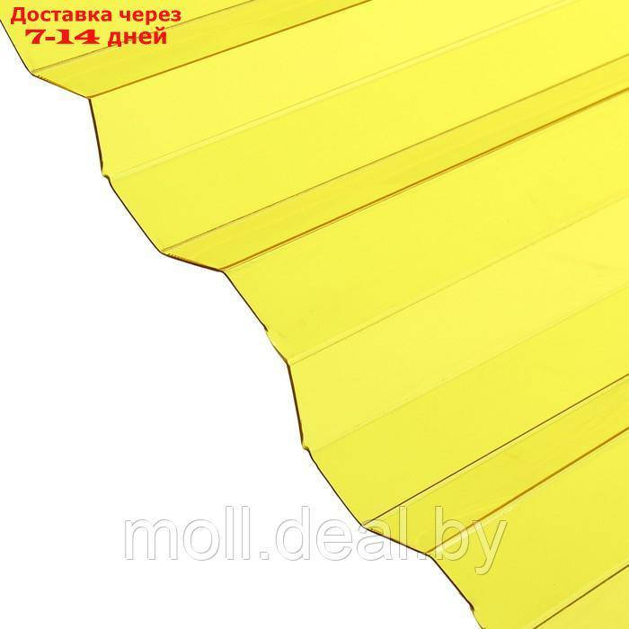Поликарбонат монолитный, кровельный, трапеция 0,8 мм, 1,05х2м, желтый - фото 2 - id-p201247009