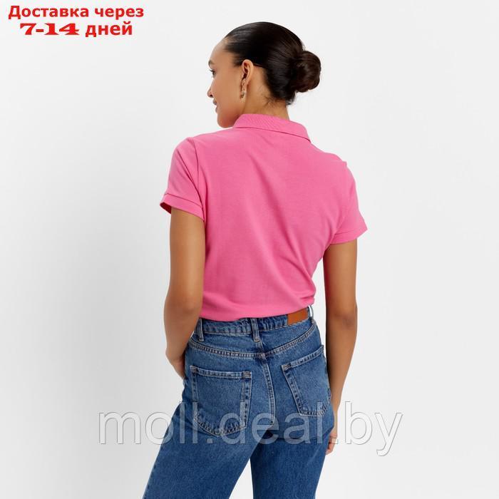Футболка поло женская MINAKU: Basic line цвет розовый, размер 52 - фото 3 - id-p201246038