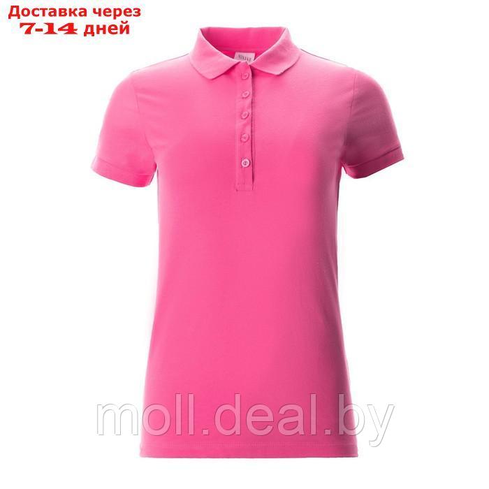 Футболка поло женская MINAKU: Basic line цвет розовый, размер 52 - фото 8 - id-p201246038