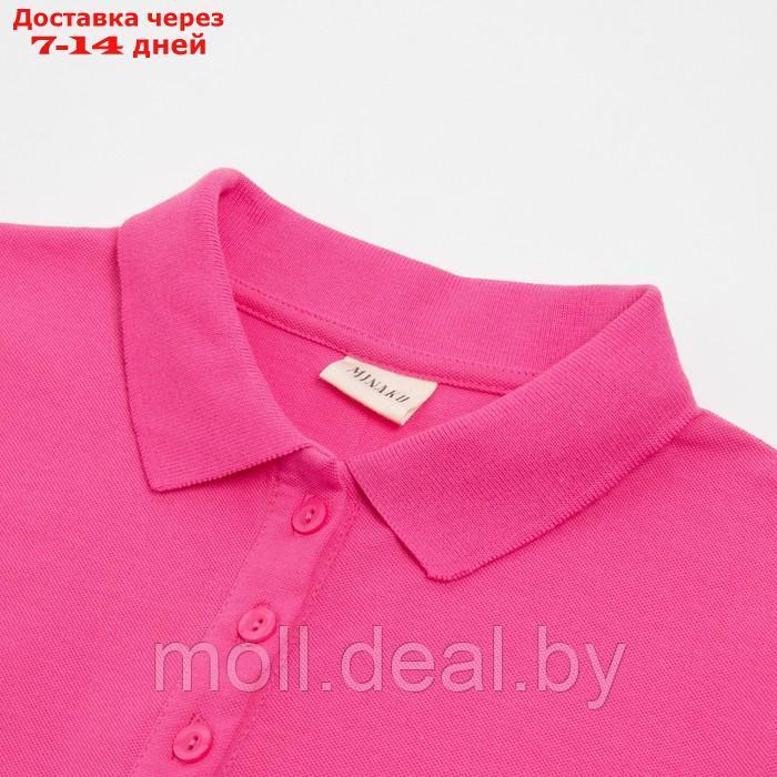 Футболка поло женская MINAKU: Basic line цвет розовый, размер 52 - фото 9 - id-p201246038