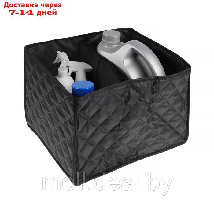 Органайзер в багажник, складной, стеганый, оксфорд, 38х3 х25 см, черный - фото 1 - id-p201245312