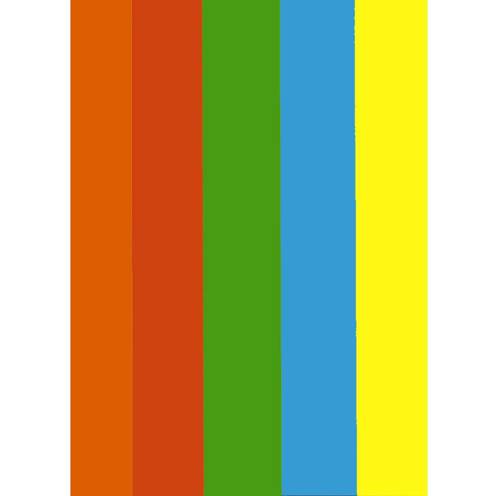 Бумага цветная, DOUBLE, 80гр, А4, 5х20, ассорти, интеснив, (оранжевый, красный, зеленый, синий, желтый), 100л, - фото 2 - id-p201279301