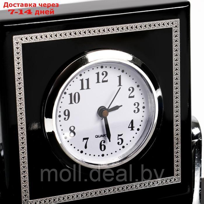 Набор настольный 7в1 (часы мод Д-001, блок д/бумаг, ручка, лупа, нож канц, подст) с ящиком - фото 4 - id-p201241492
