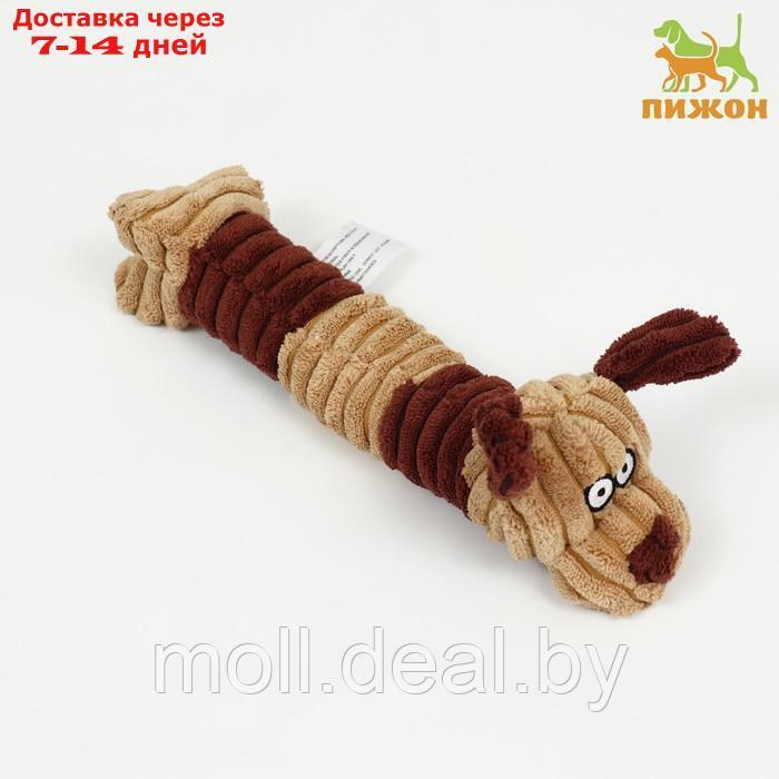 Игрушка текстильная "Пес", 24 х 8 см, коричневая - фото 1 - id-p201246420