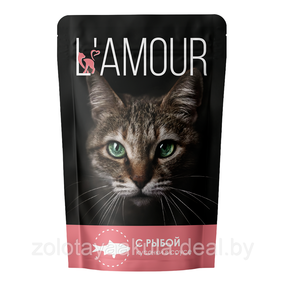 Корм L'AMOUR для кошек Рыба в соусе, 75гр - фото 1 - id-p201279711