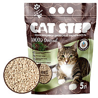 Наполнитель комкующийся, древесный растительный CAT STEP Wood Original, 5 л