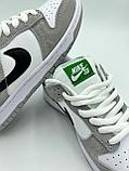 Кроссовки мужские Nike SB / подростковые Nike SB серо-чёрно-белые/большие размеры, фото 4
