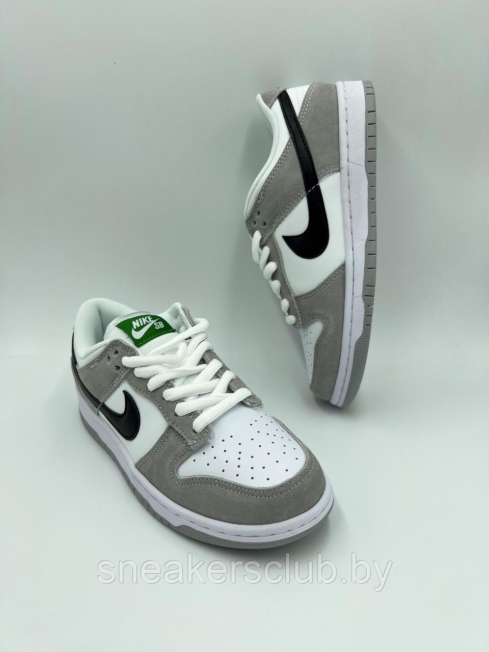 Кроссовки мужские Nike SB / подростковые Nike SB серо-чёрно-белые/большие размеры