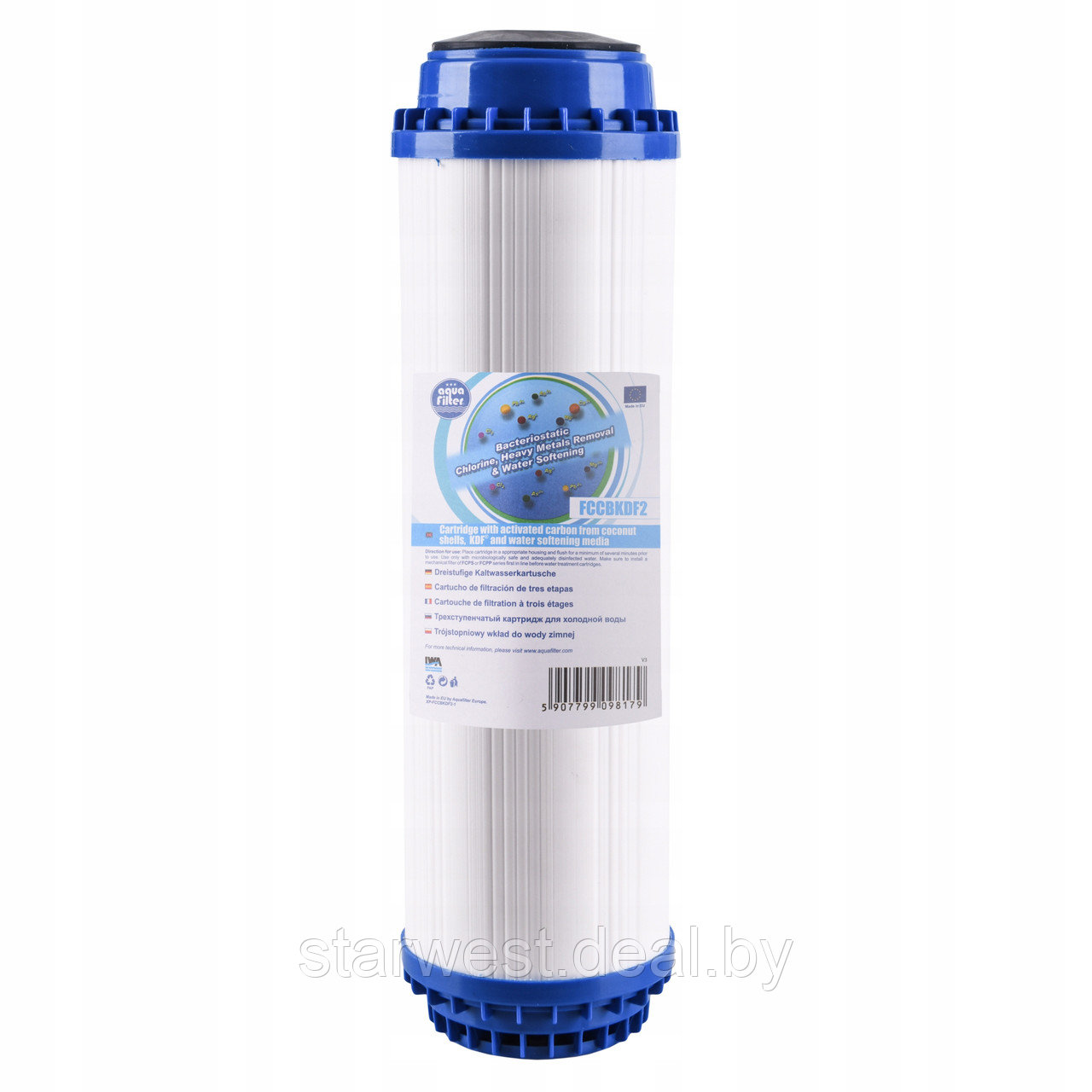 Aquafilter FCCBKDF2 10SL 1 шт. Картридж / фильтр угольный с умягчением для очистки воды для систем под мойку - фото 1 - id-p201282312