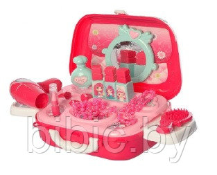 Детский игровой набор для девочек юная красавица 008-933A, сумочка, фен, расчёска, духи, помады, браслеты - фото 3 - id-p201282348