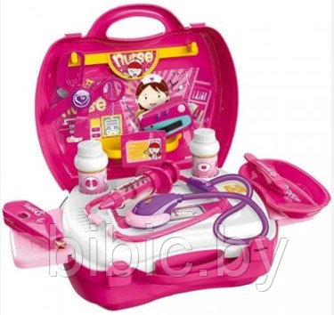 Детский игровой набор доктор в чемоданчике 8359AB для девочки, свет, звук, 22 предмета - фото 2 - id-p201284829