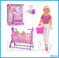 Детская кукла с аксессуарами 8359 для девочки, два малыша, кроватка, игрушки
