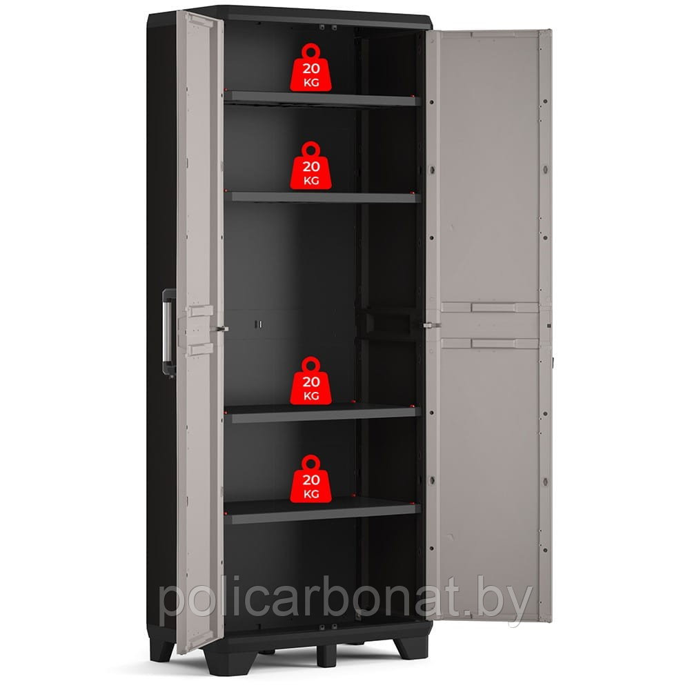 Шкаф высокий Keter Armadio Pro Alto, серый/черный - фото 2 - id-p201285664
