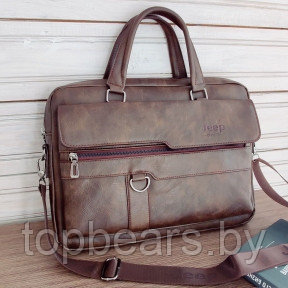 Стильная сумка - портфель для документов Jeep Buluo n.8012 Темно-коричневая - фото 1 - id-p196970002