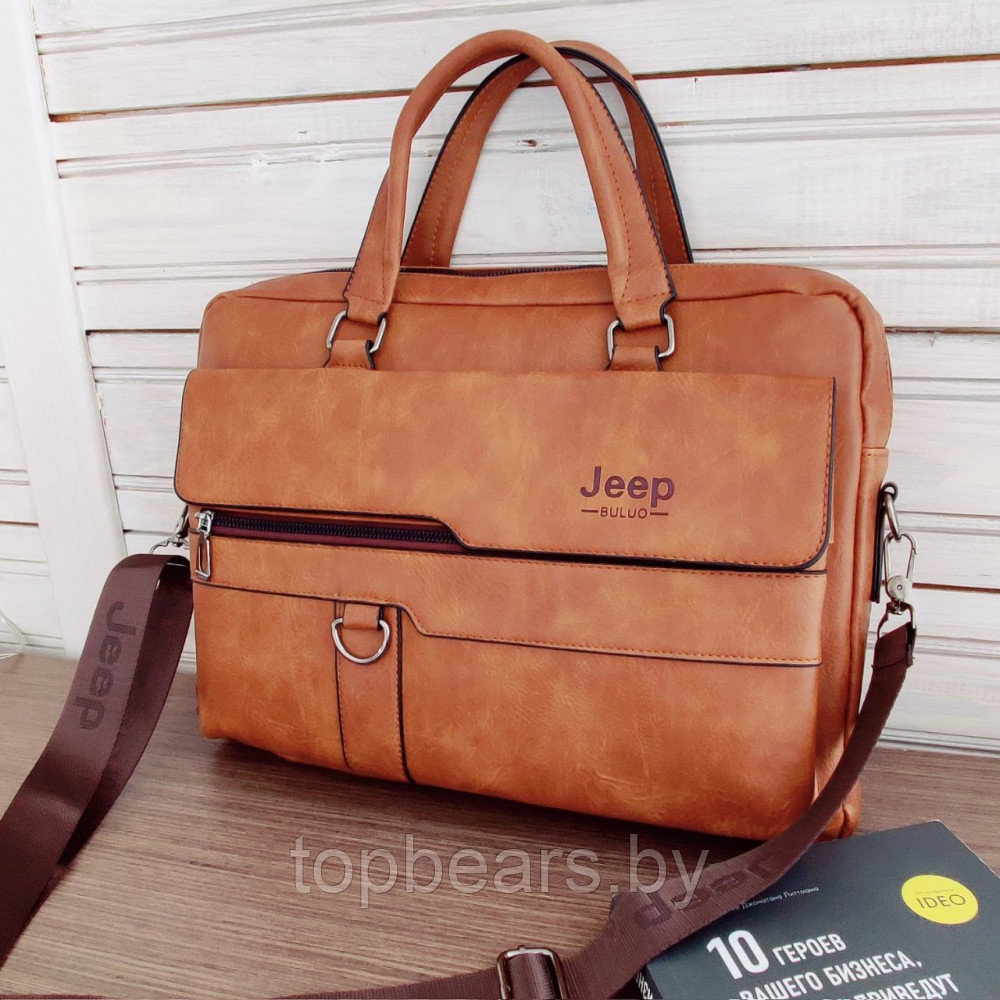 Стильная сумка - портфель для документов Jeep Buluo n.8012 Темно-коричневая - фото 4 - id-p196970002