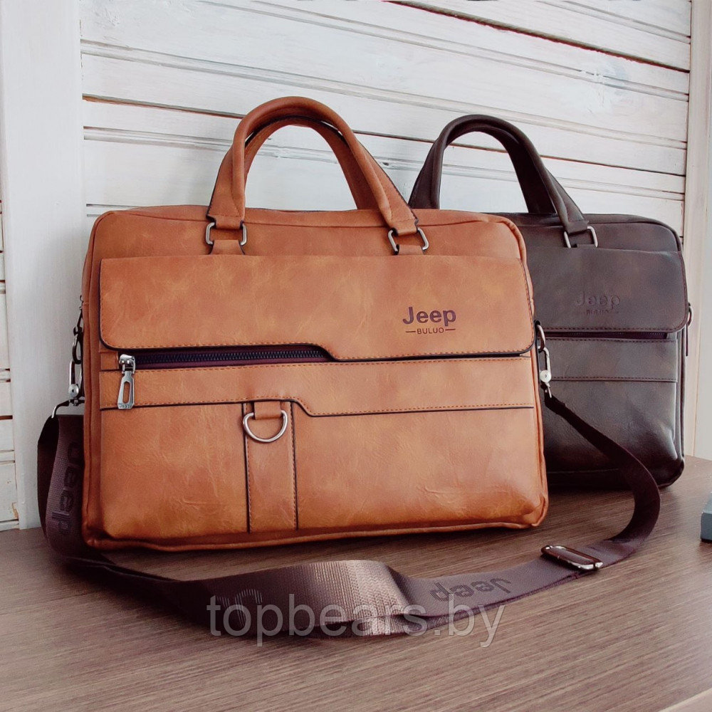 Стильная сумка - портфель для документов Jeep Buluo n.8012 Темно-коричневая - фото 6 - id-p196970002
