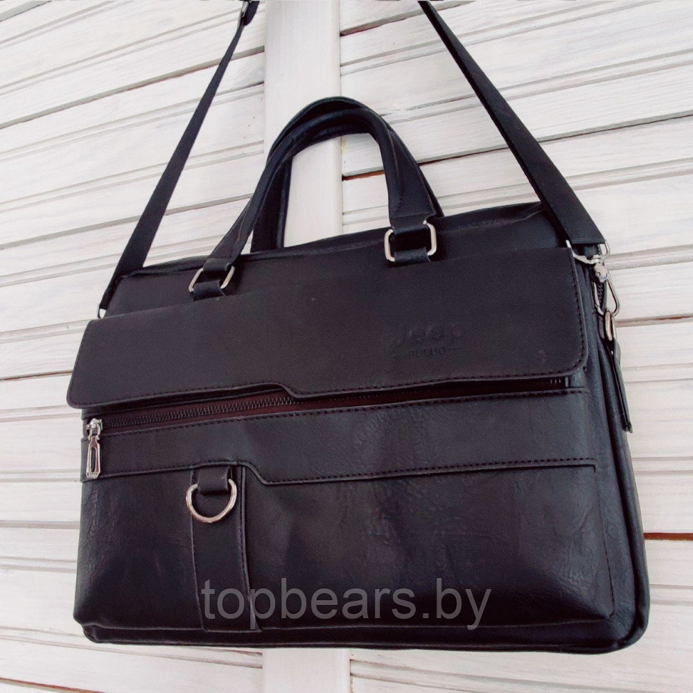 Стильная сумка - портфель для документов Jeep Buluo n.8012 Темно-коричневая - фото 7 - id-p196970002